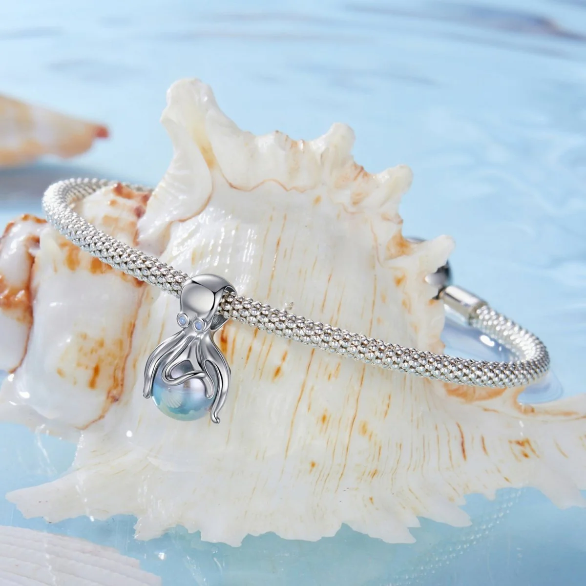 Elegant Octopus & Pearl Charm