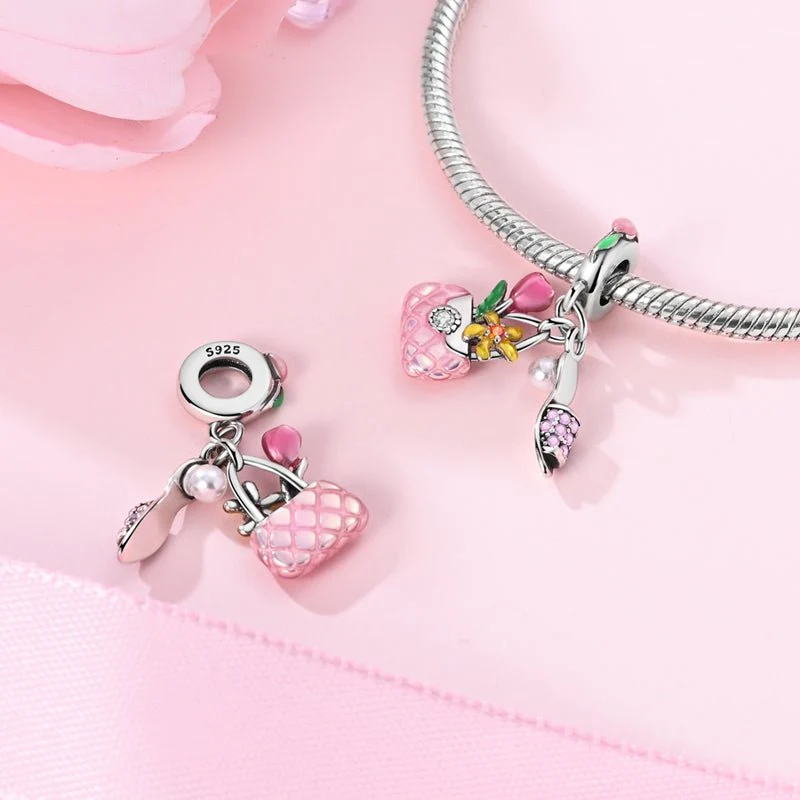 Chic Handbag & High Heel Dangle Charm