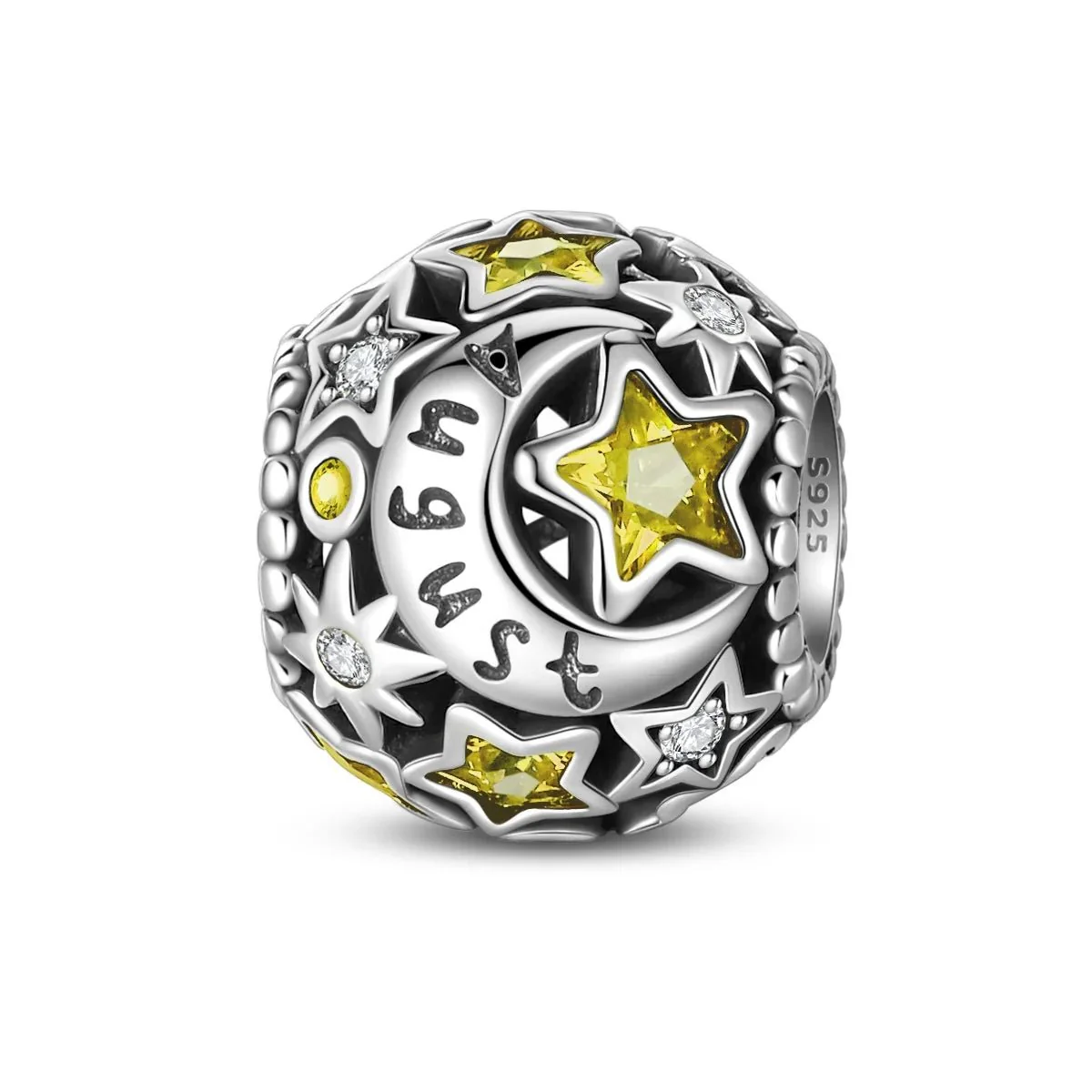Star & Moon Birthstone Charm