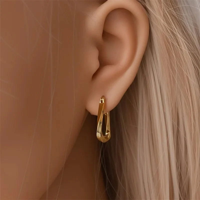 Twisted Gold Hoop Earrings