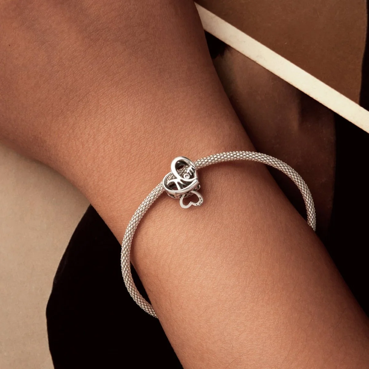 Love You Mom Infinity Heart Charm