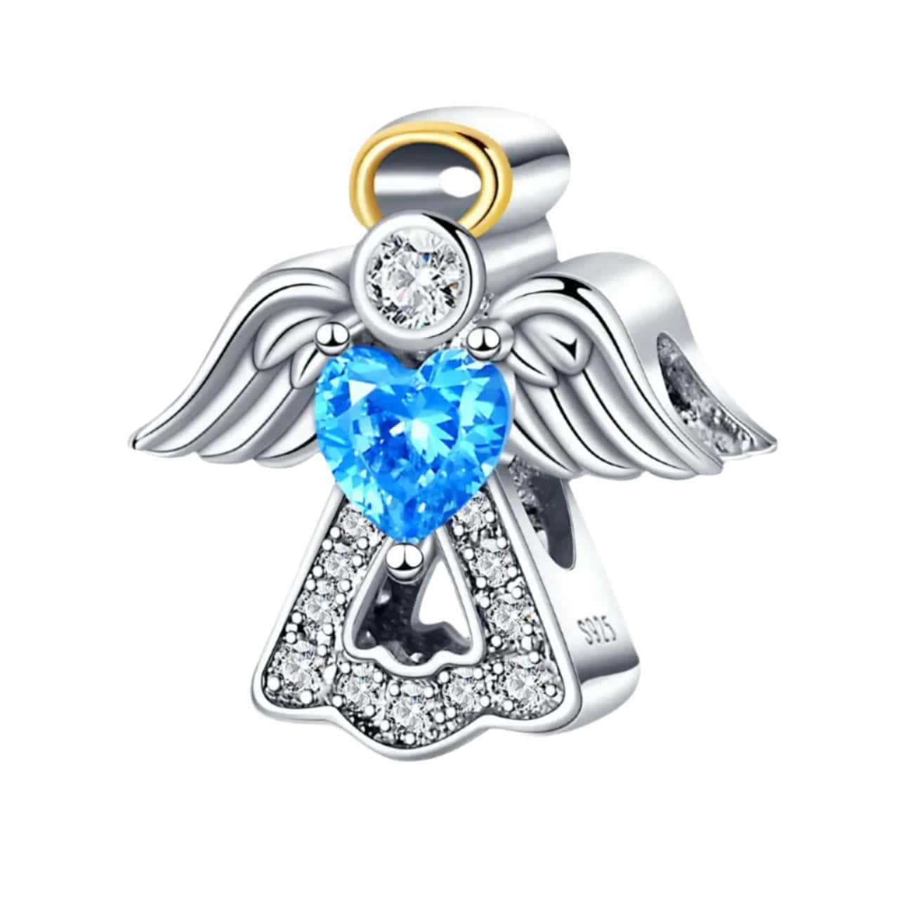 Guardian Angel & Blue Heart Charm