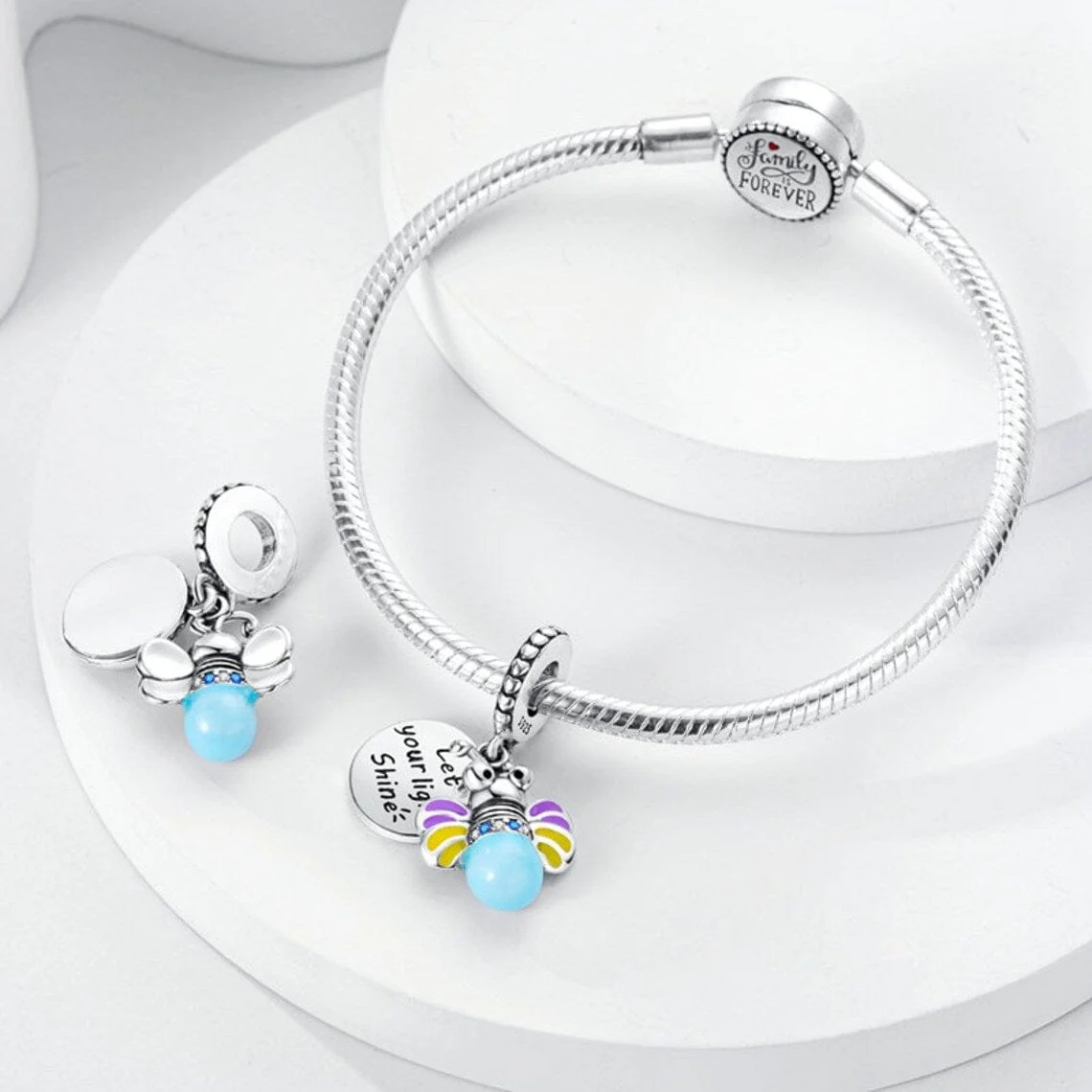 Glow in the Dark Luminous Honey Bee Dangle Charm