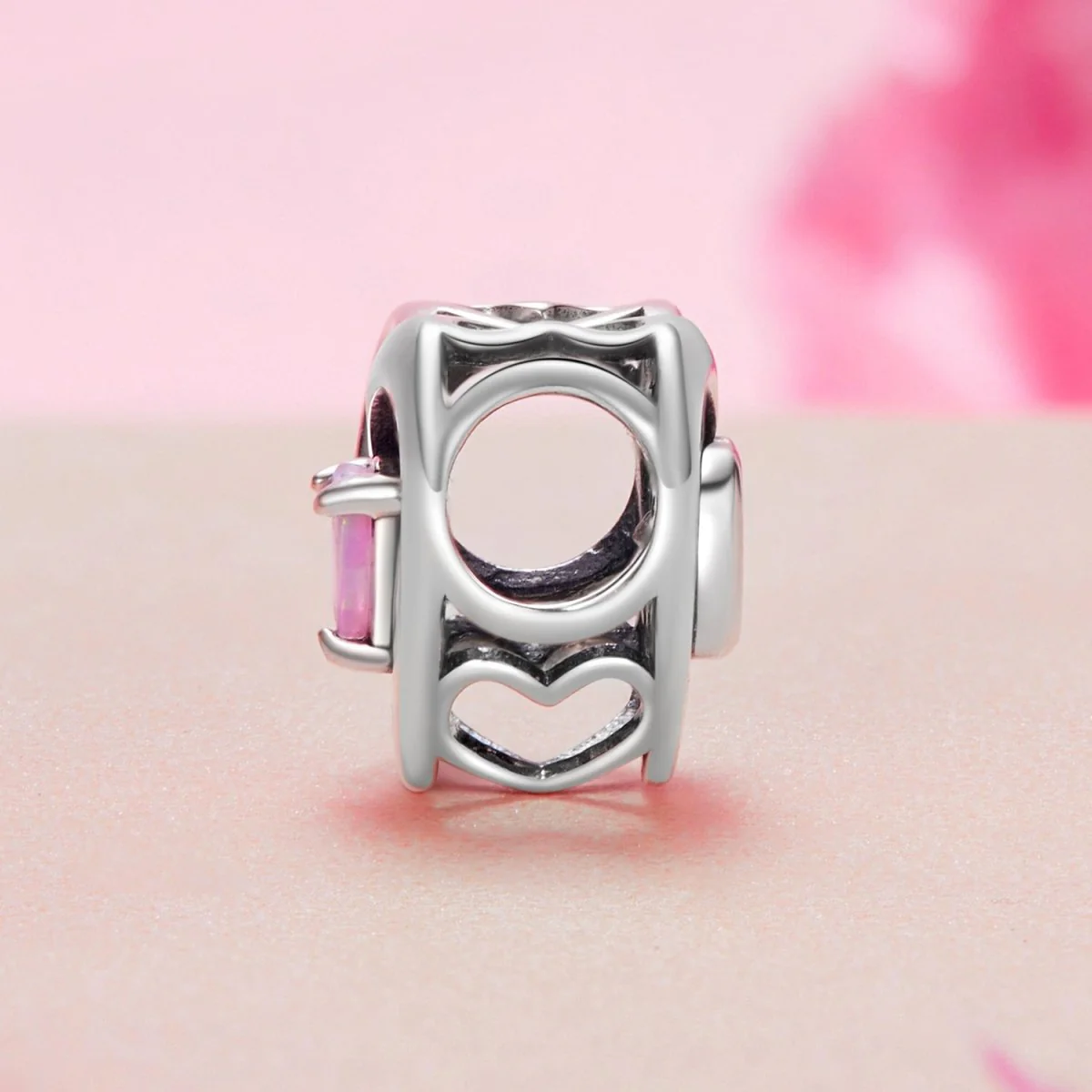 Opal Heart Infinity Charm