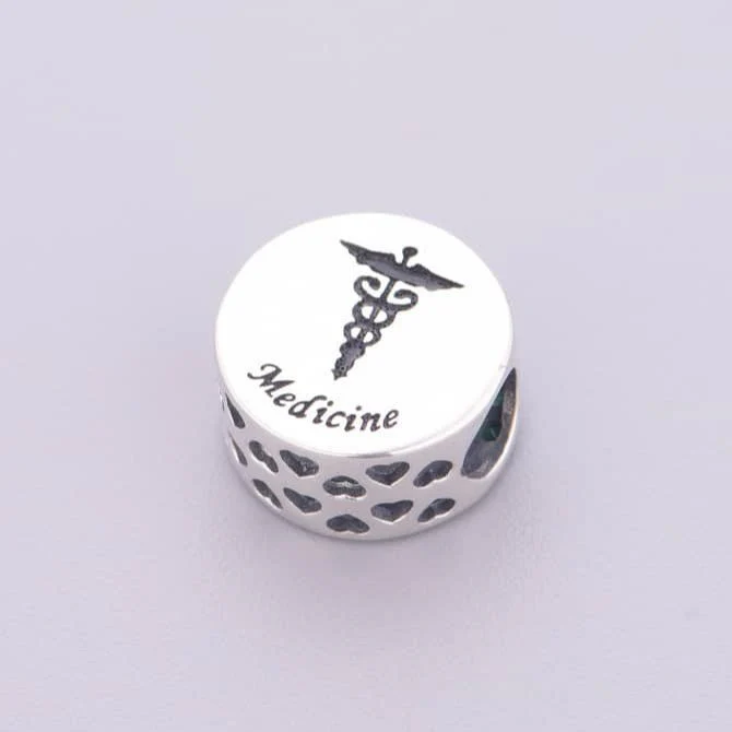 Medicine Symbol with Green Crystal Charm