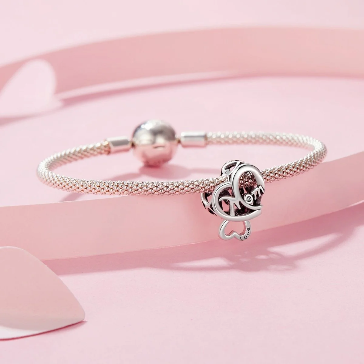 Love You Mom Infinity Heart Charm