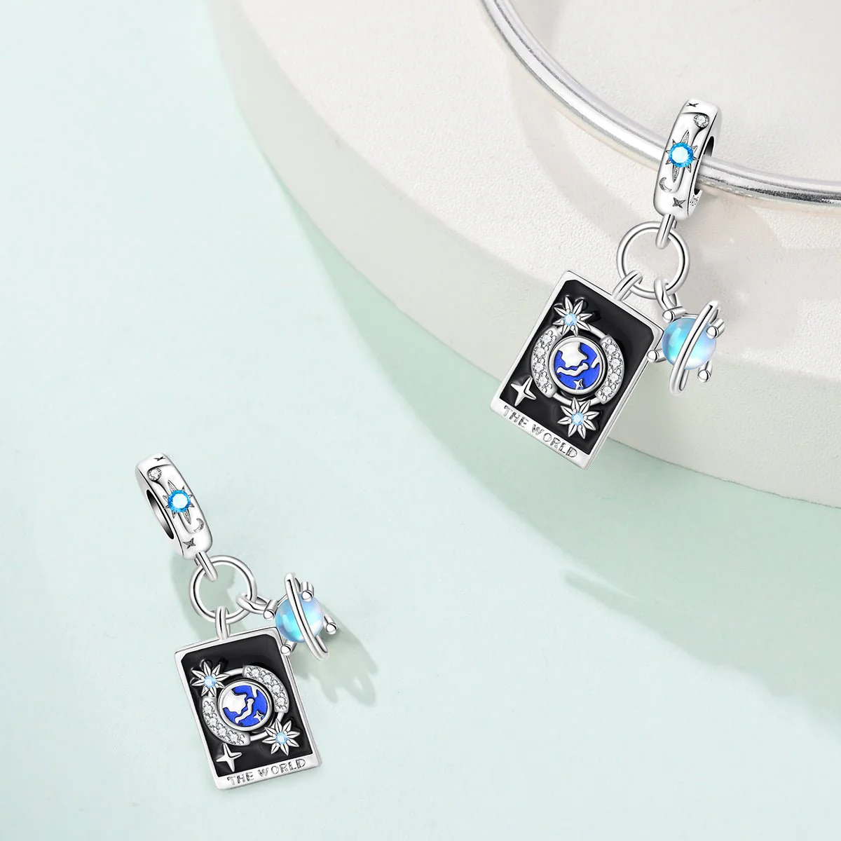 The World Tarot & Cosmic Planet Dangle Charm