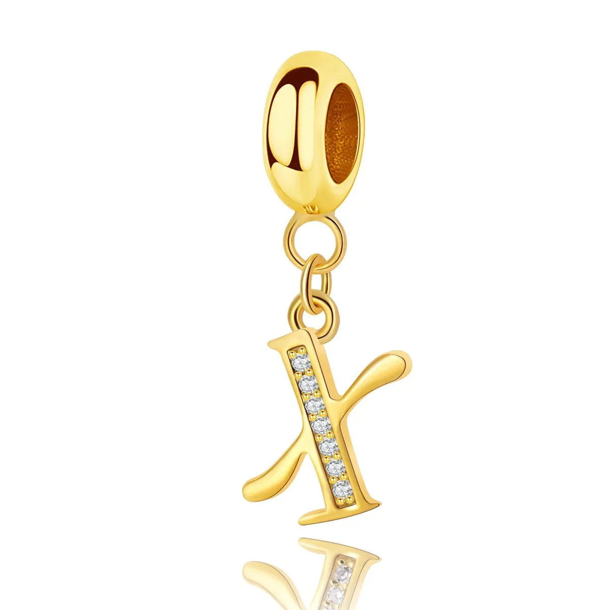 Gold Initial Letter A~Z Alphabet Dangle Charms