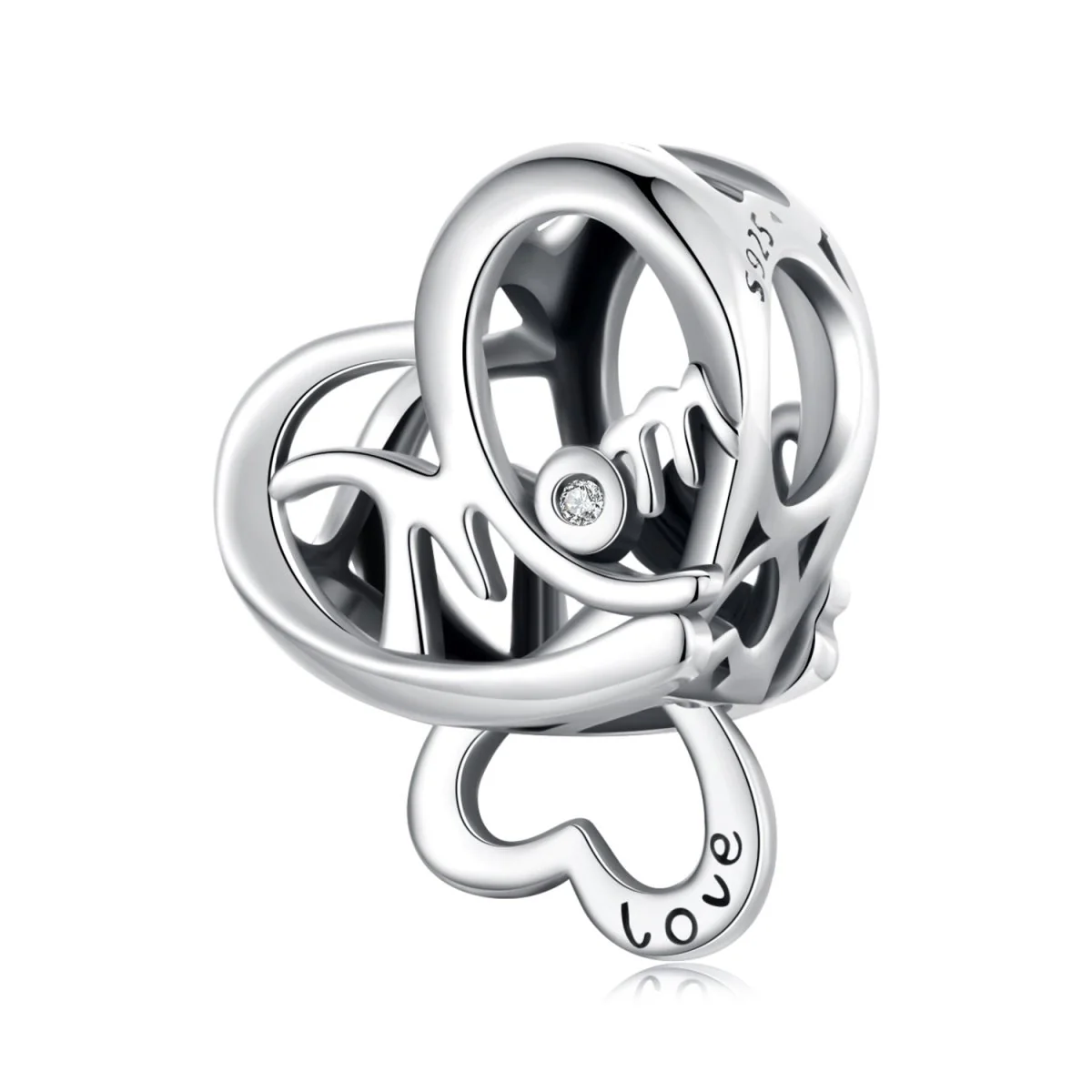Love You Mom Infinity Heart Charm