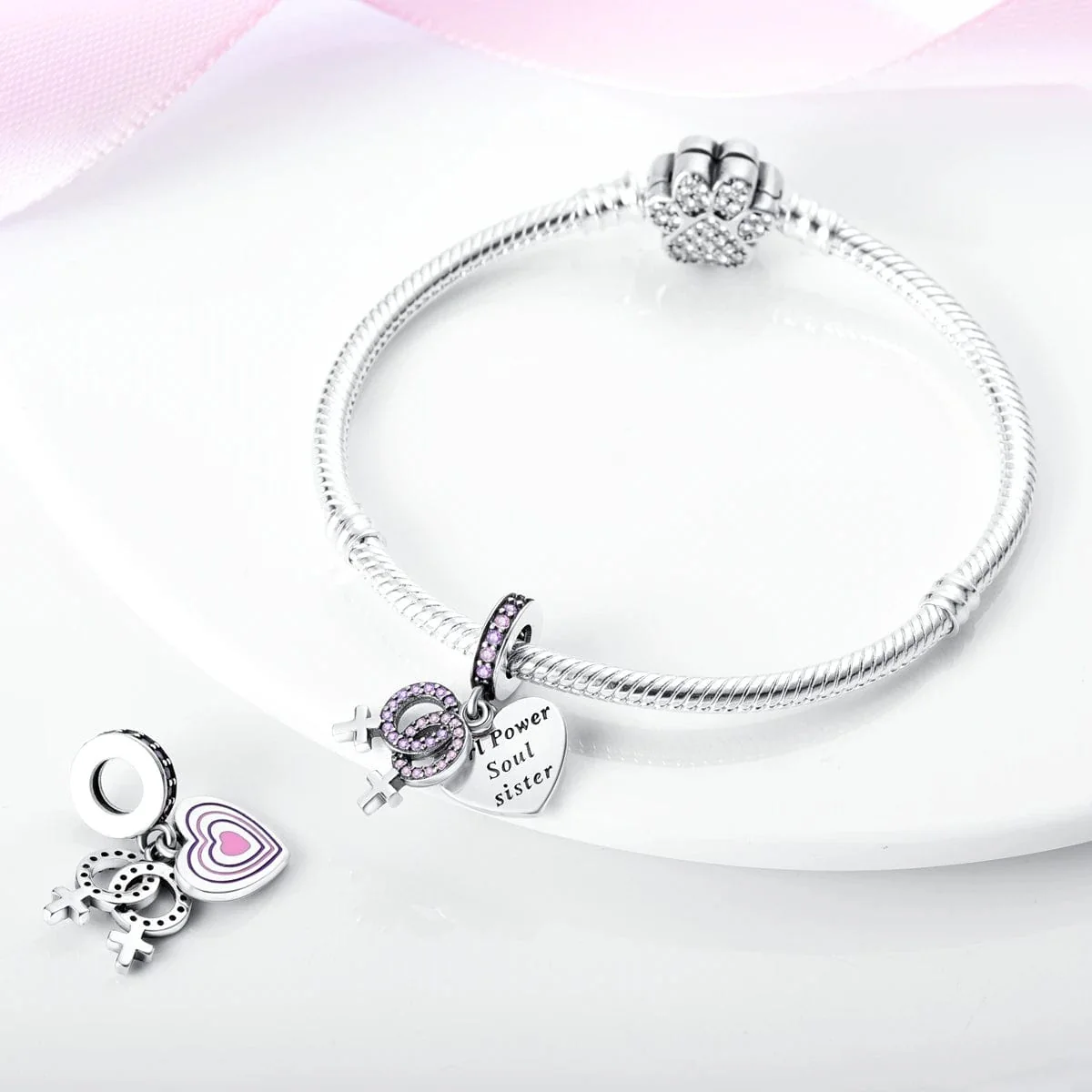 Girl Power Soul Sister Best Friends Charm