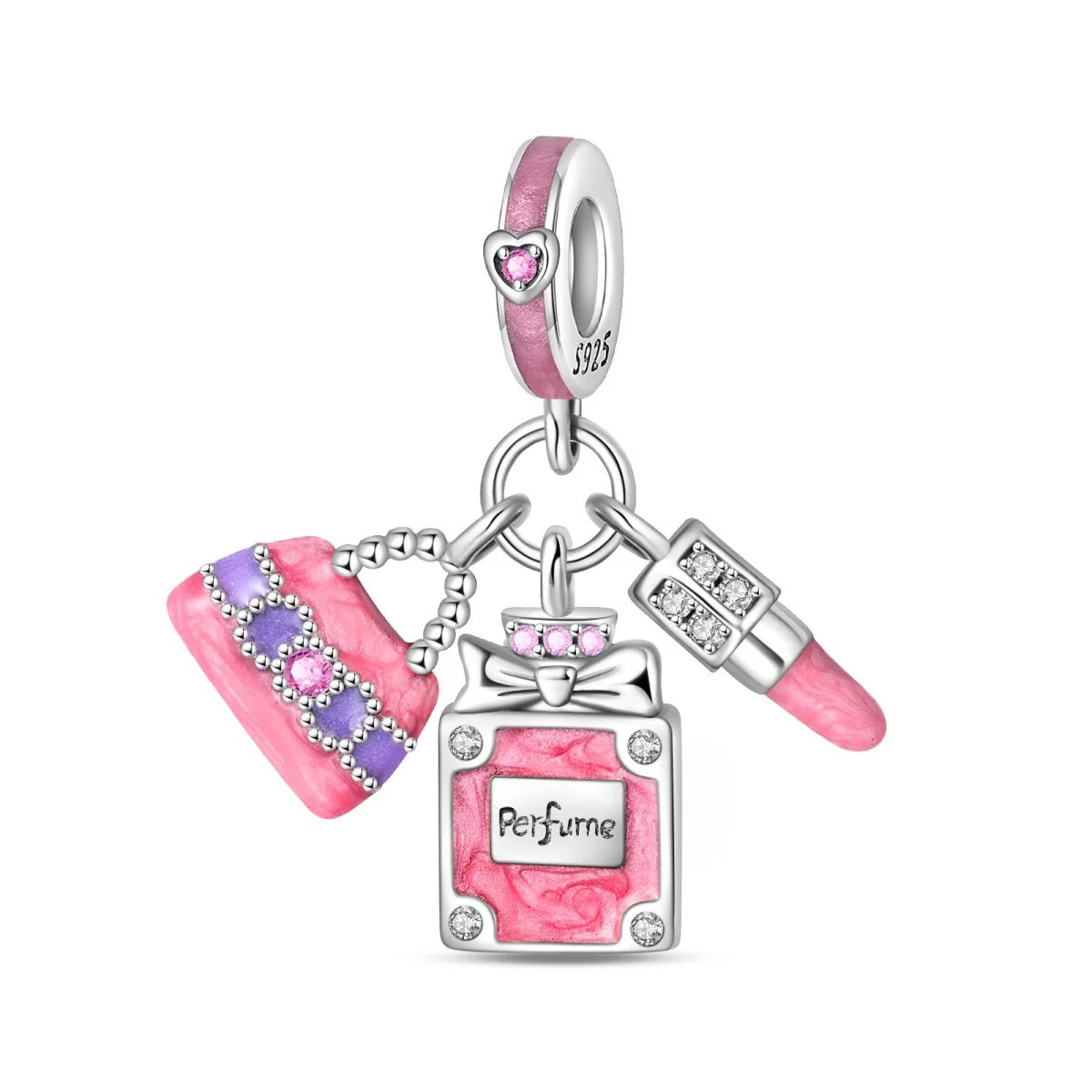 Perfume Bottle, Lipstick, & Handbag Dangle Charm