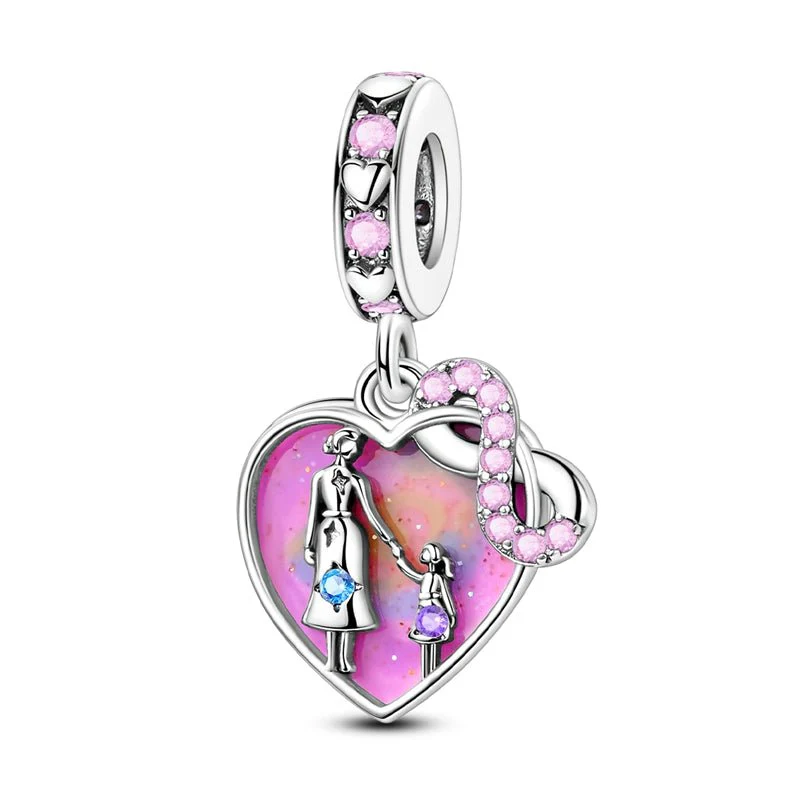 Mother & Daughter Eternal Love Heart Charm