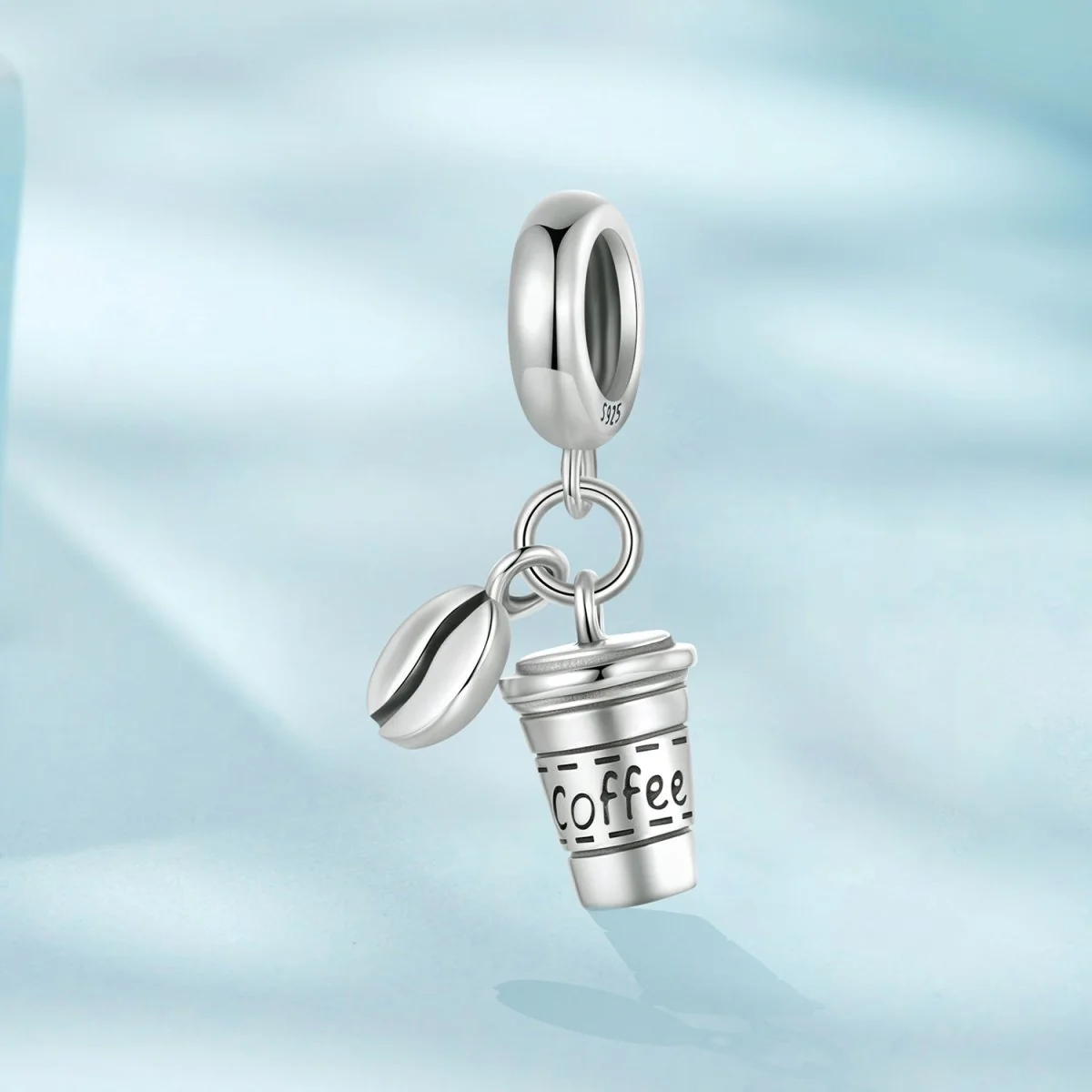 Coffee Cup & Bean Dangle Charm