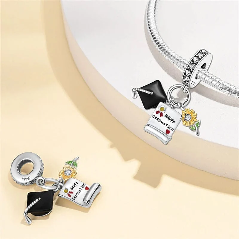 Happy Graduation Triple Dangle Charm