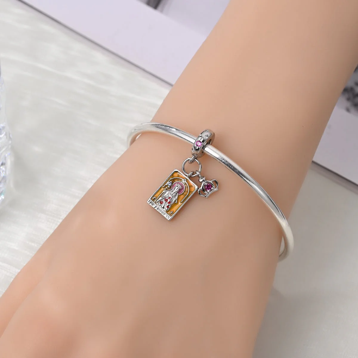 The Empress Tarot & Crown Dangle Charm