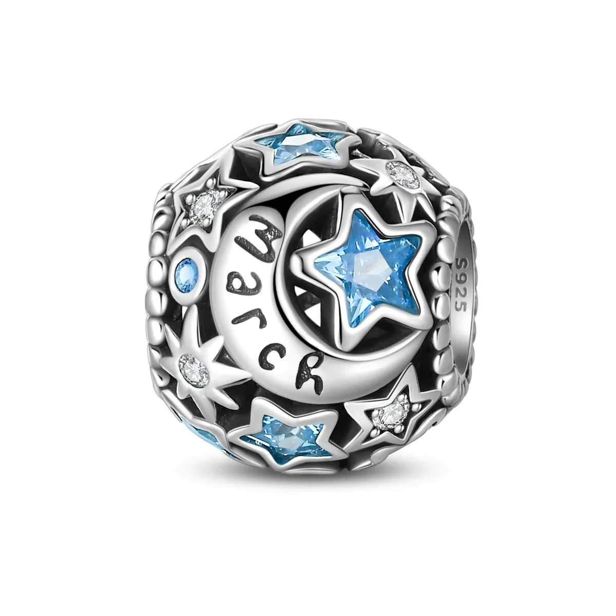 Star & Moon Birthstone Charm