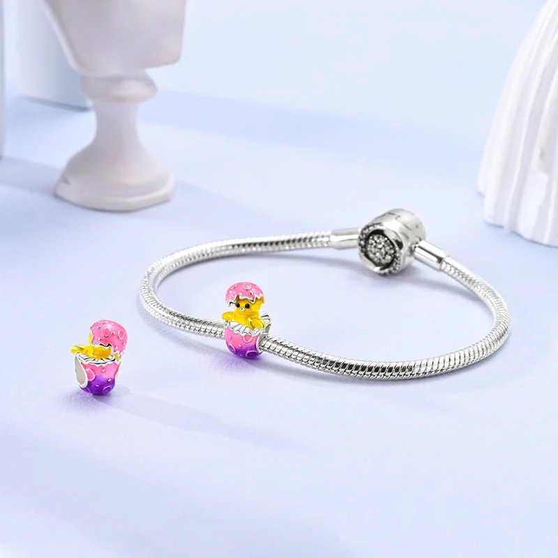 Cute Chick in Egg Charm