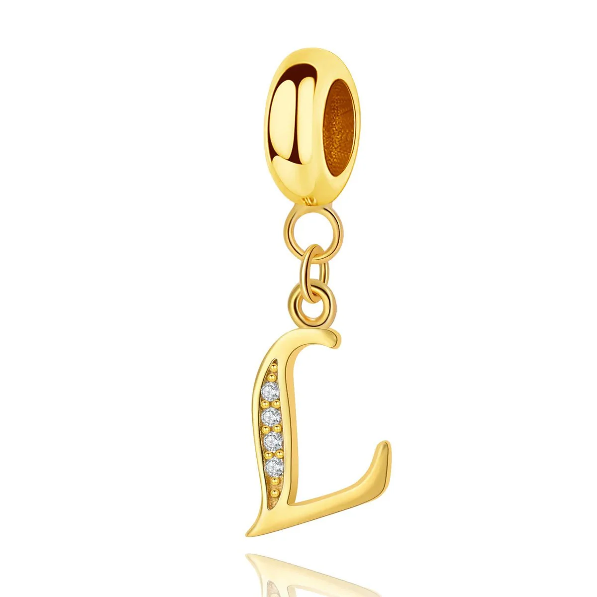 Gold Initial Letter A~Z Alphabet Dangle Charms