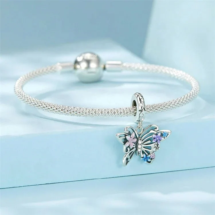 Floral Butterfly Dangle Charm