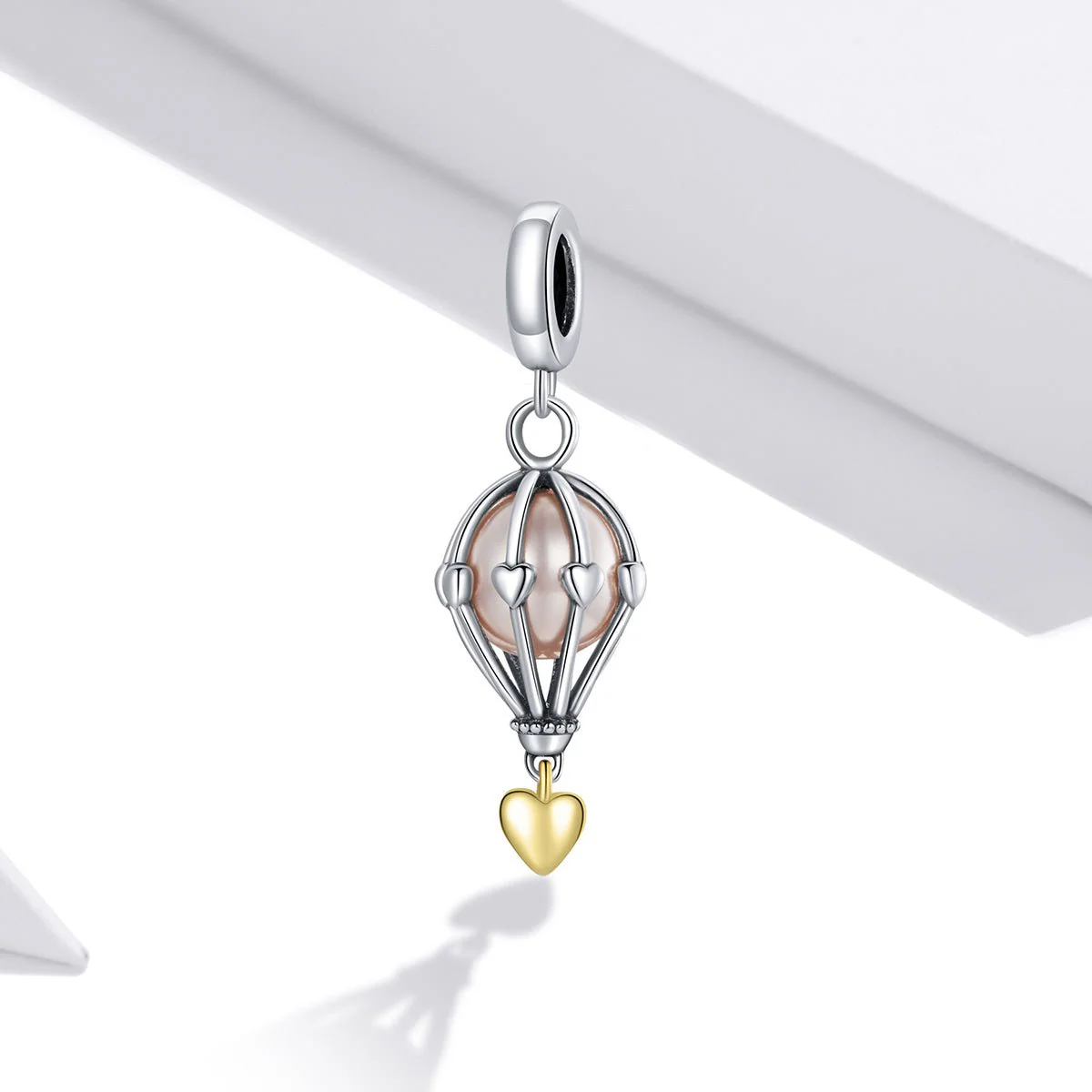 Sparkling Pink Hot Air Balloon Dangle Charm