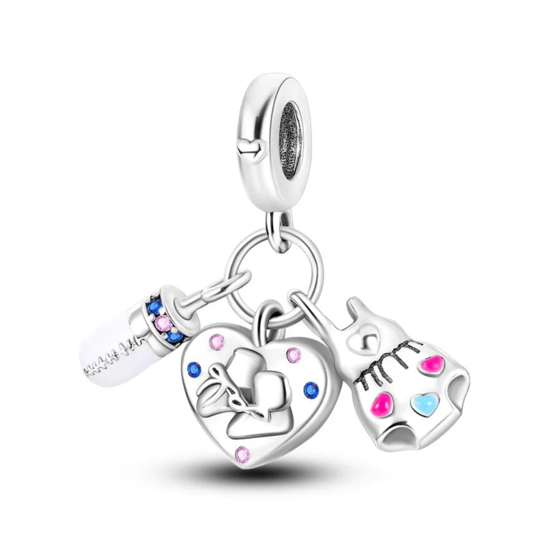 Shoes & Heart Trio Dangle Charm