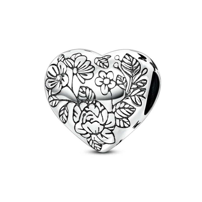 Floral Heart Charm