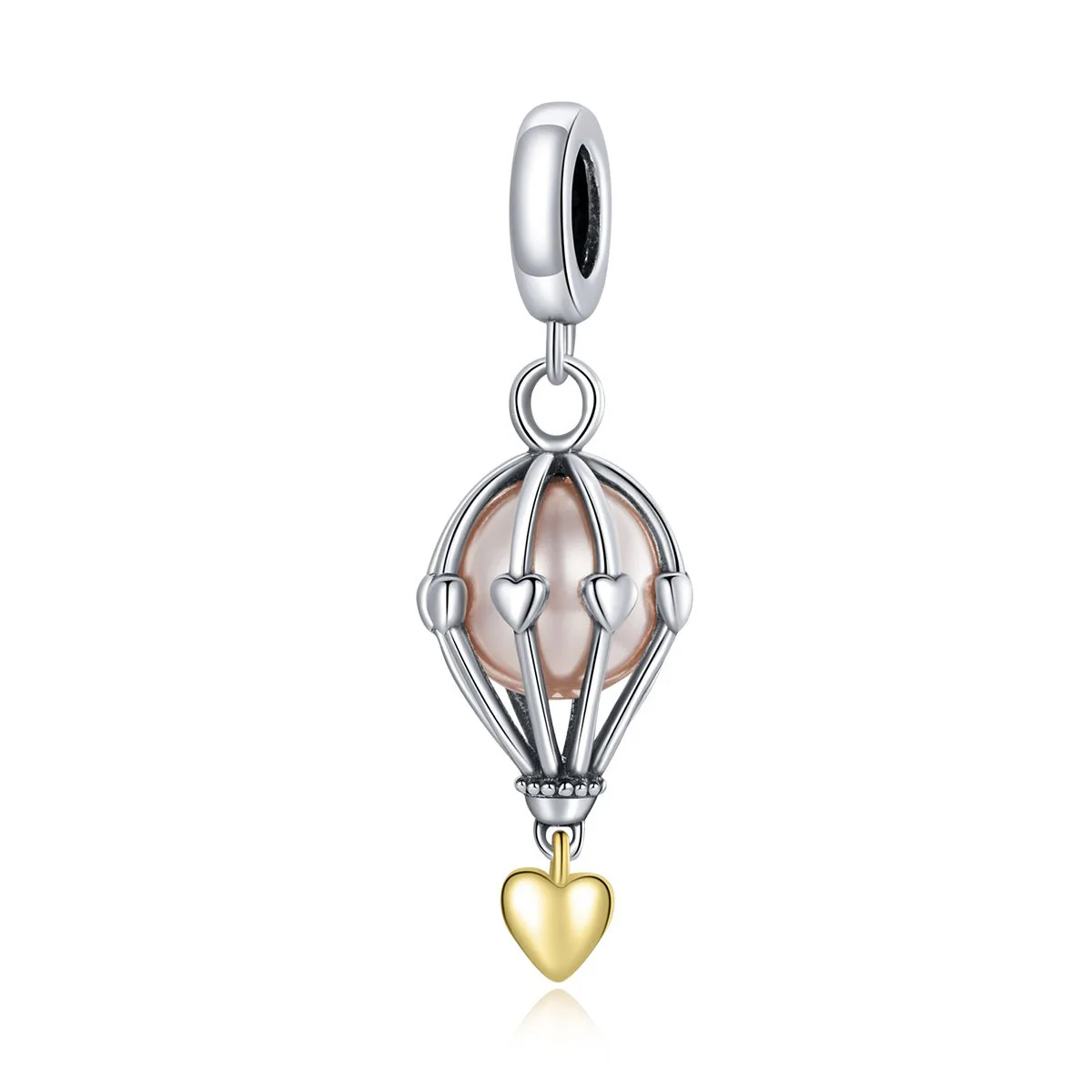 Sparkling Pink Hot Air Balloon Dangle Charm