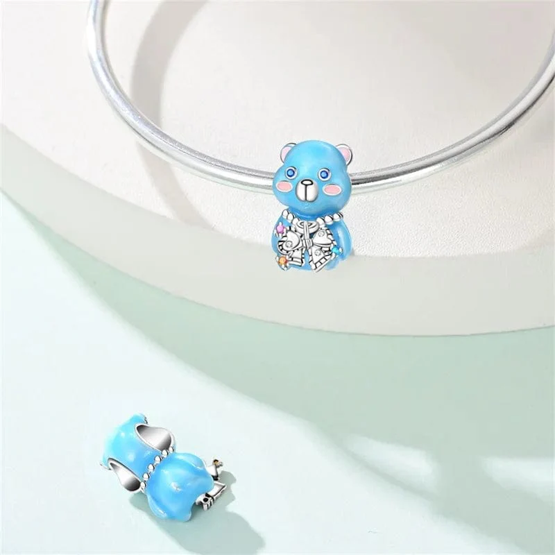 Blue Teddy Bear Charm