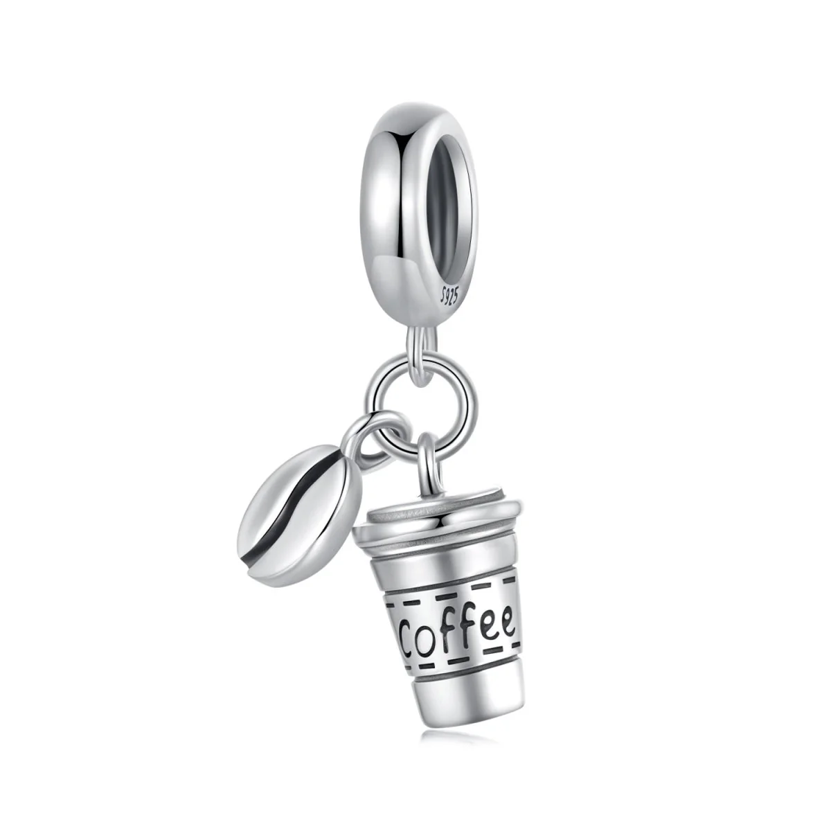 Coffee Cup & Bean Dangle Charm