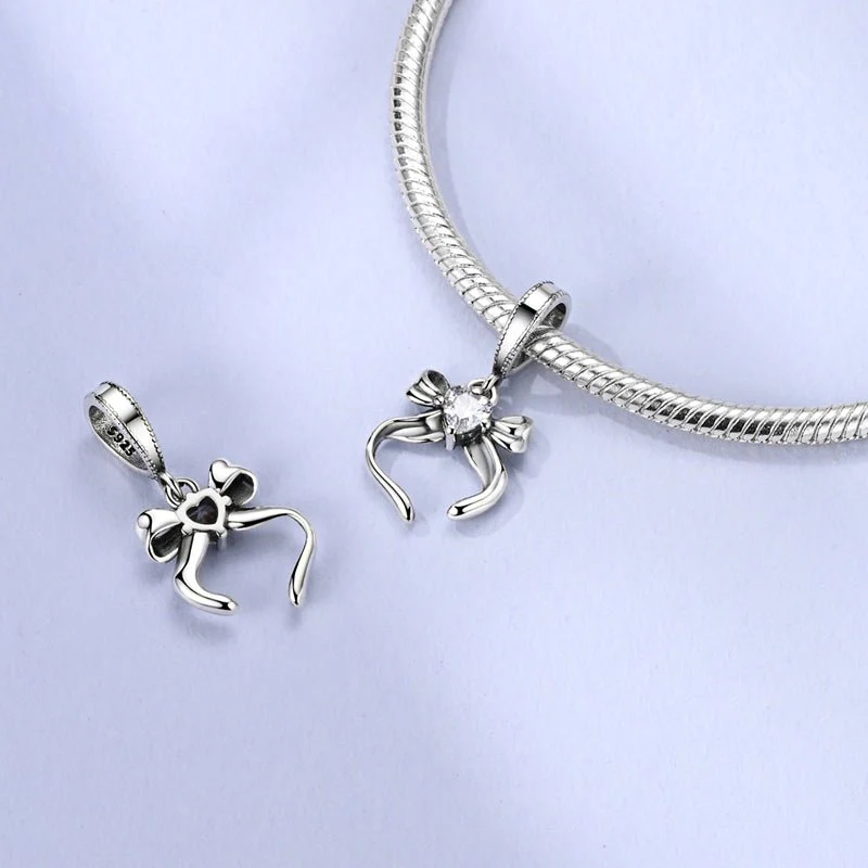 Heart & Bow Dangle Charm