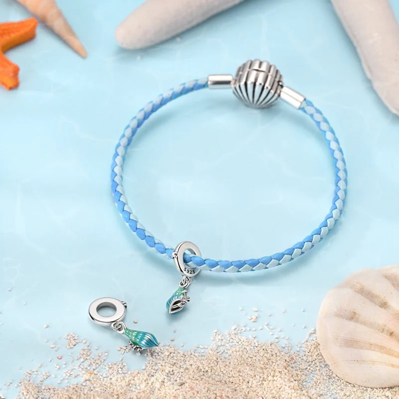 Rapan Shell with Blooming Flowers Dangle Charm