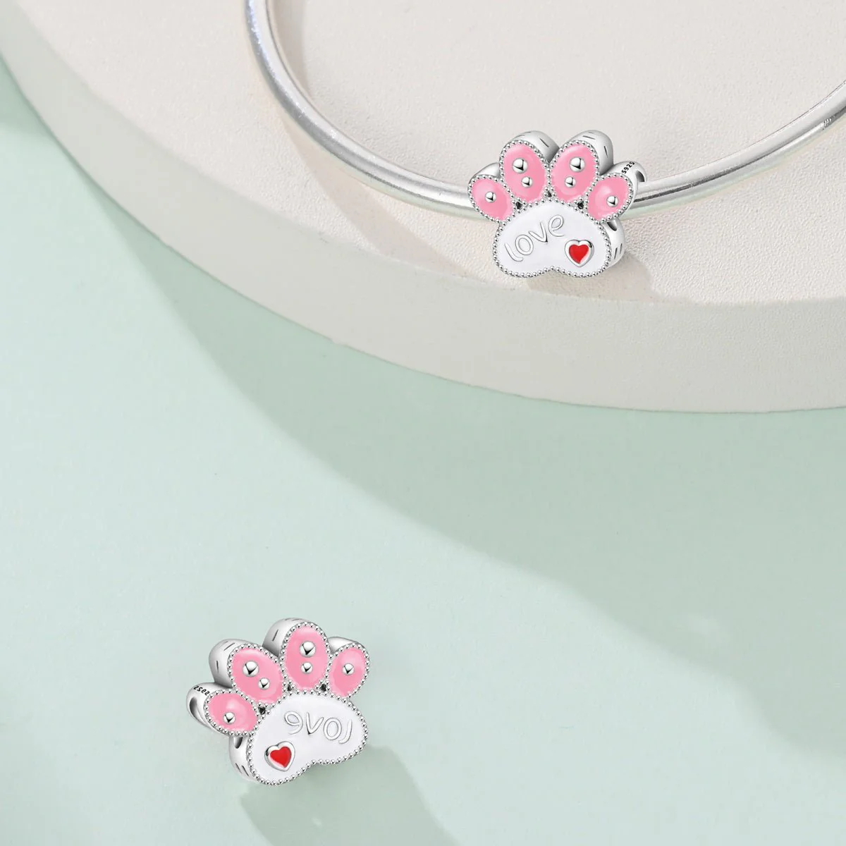 Love Paw Print Charm