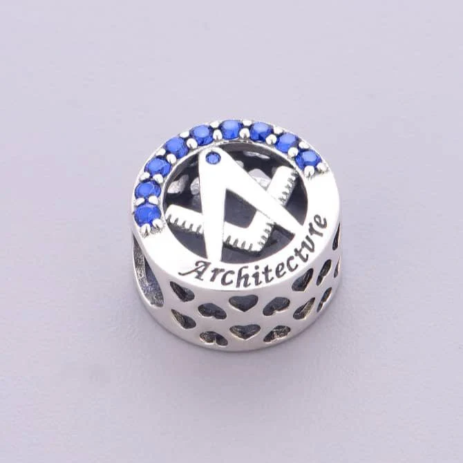 Architecture Symbol with Blue Crystal Charm