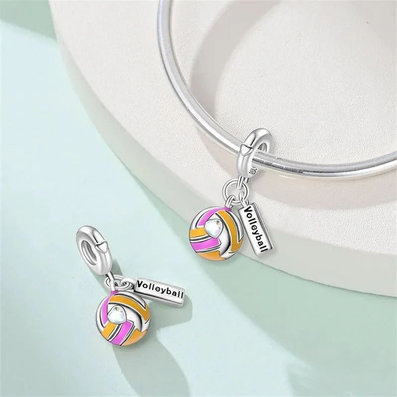 Colorful Volleyball Dangle Charm