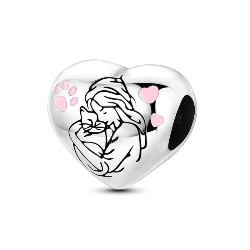 Cat Lover's Heart Charm