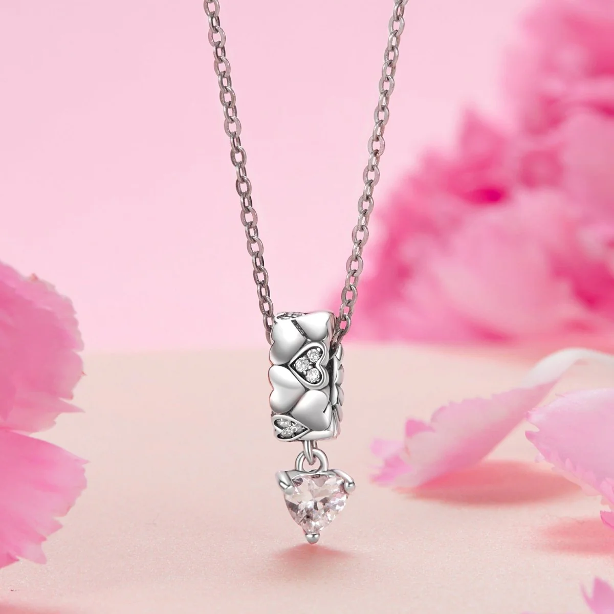 Heart-Shaped Diamond Charm