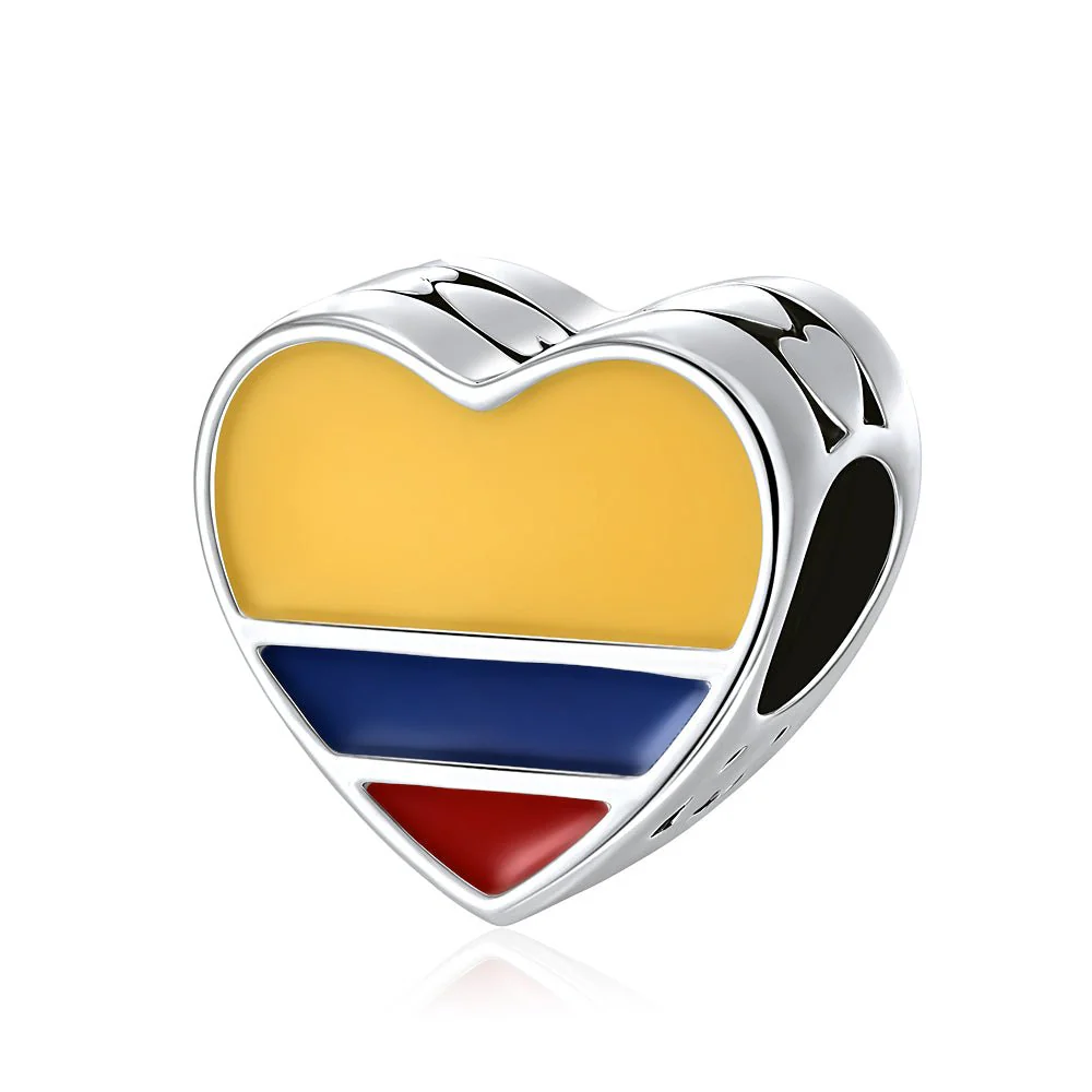 Colombia Flag Heart Charm