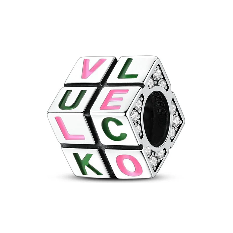 Love Luck Letter Cube Charm