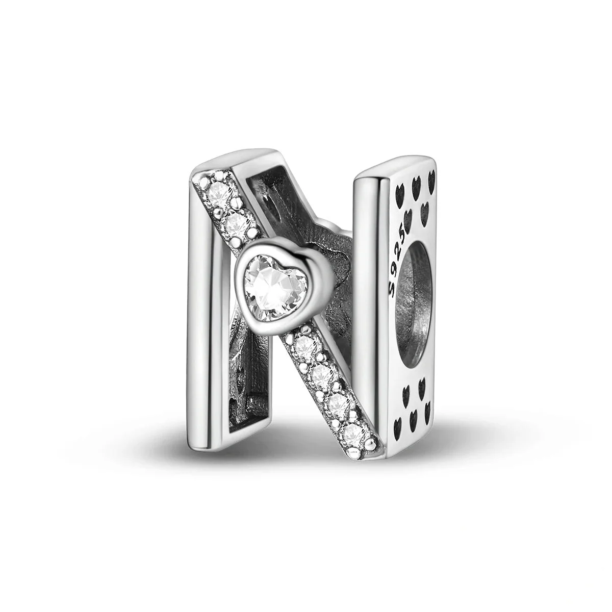 Sparkling Heart Letter A~Z Alphabet Charm