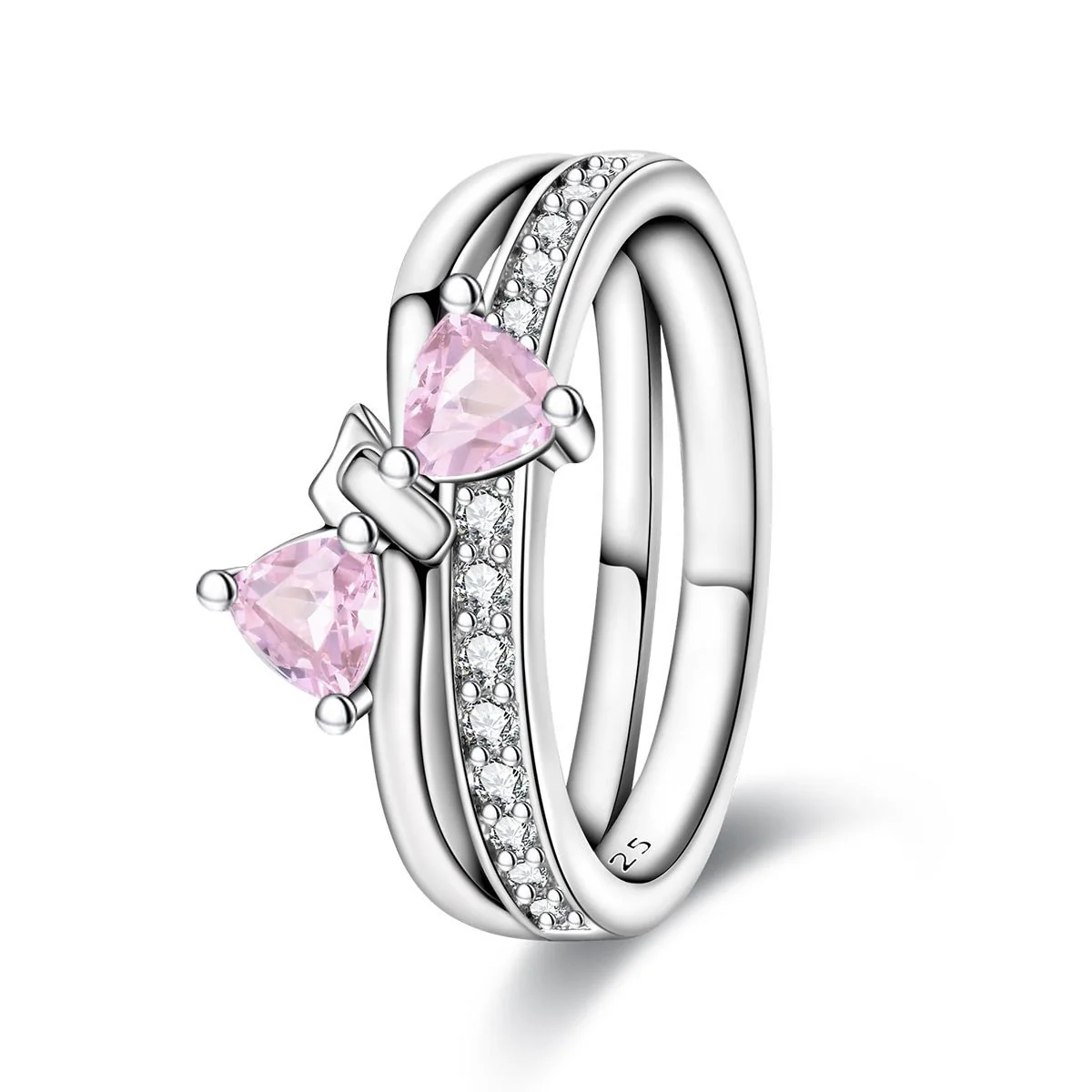 Pink Bow Gemstone Ring