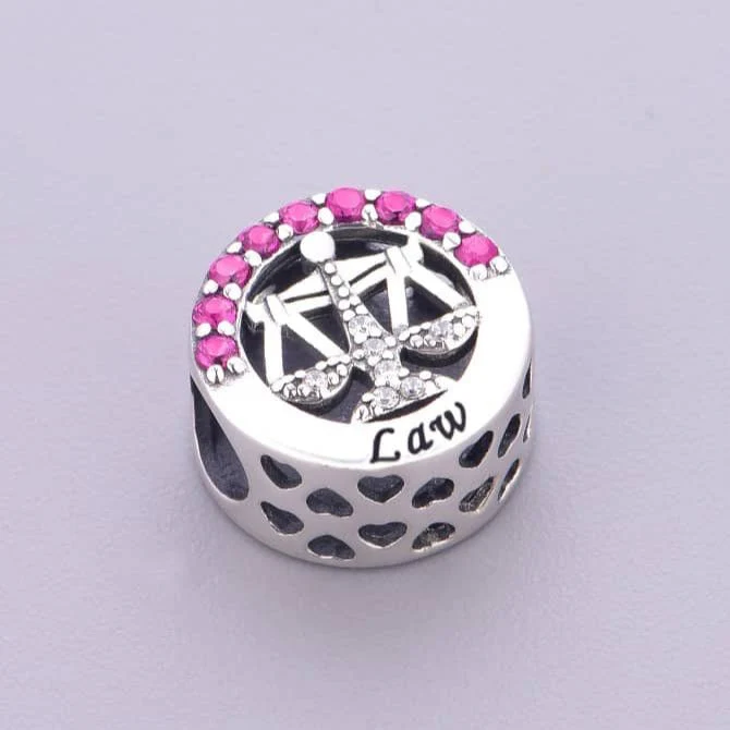 Law Symbol with Red Crystal Charm