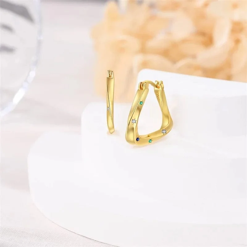 Twisted Gold Hoop Earrings