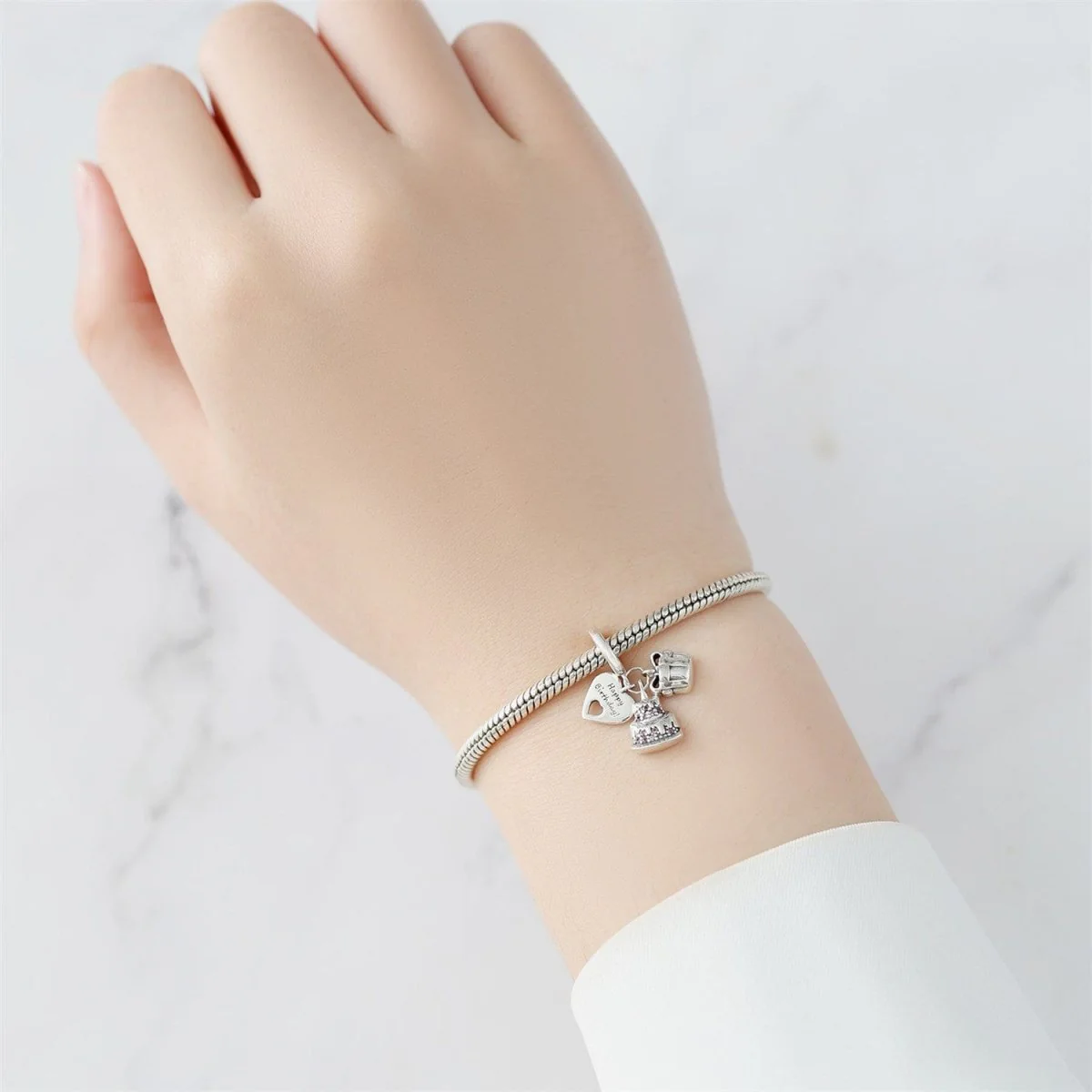 Happy Birthday Charm with Cake, Gift, and Heart