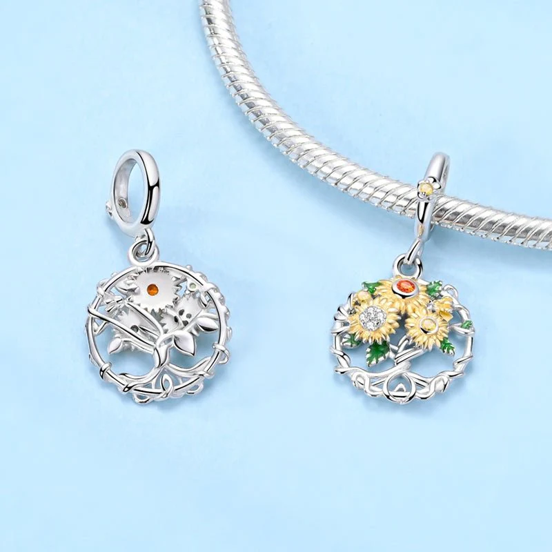 Sunflower Garden Wreath Dangle Charm
