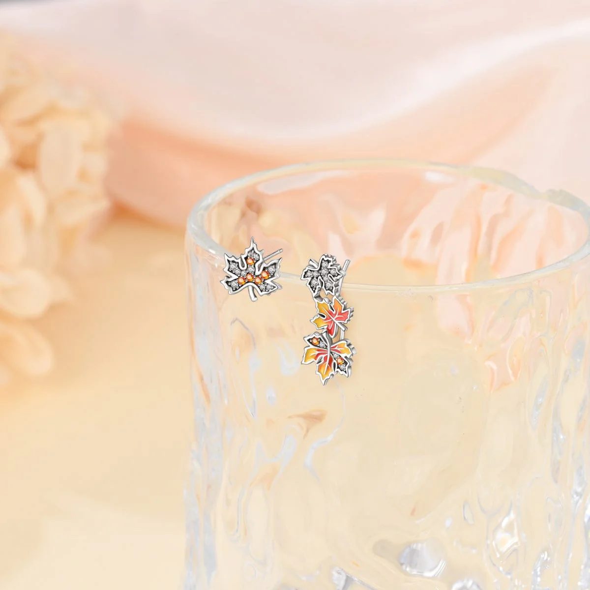 Autumn Maple Cluster Stud Earrings