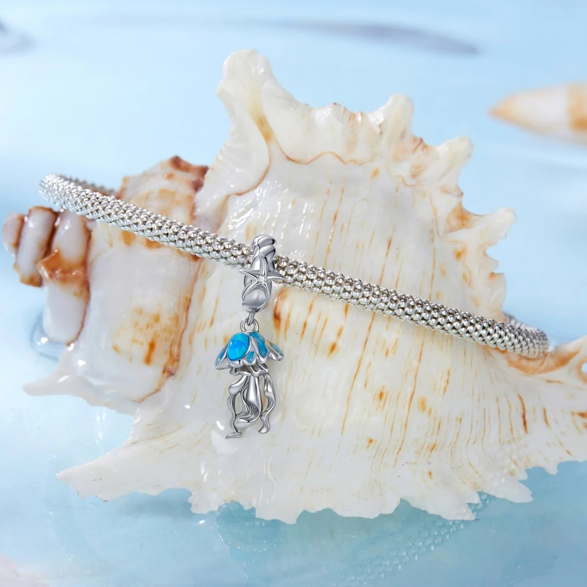 Ocean Blue Jellyfish Dangle Charm