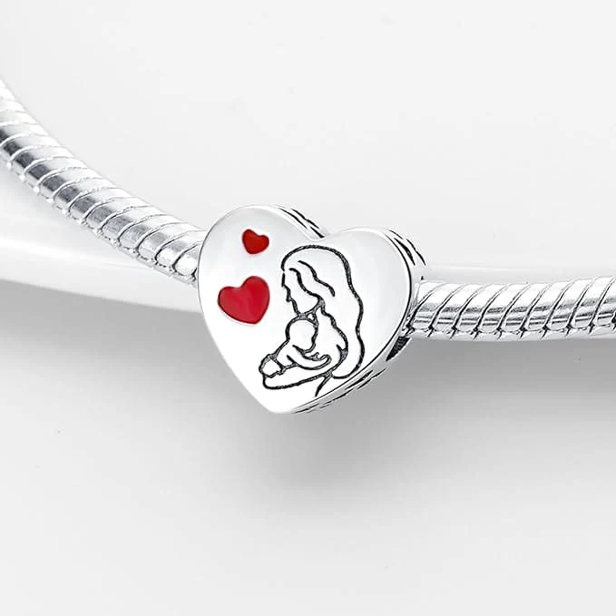 Lovely Mom Heart Charm