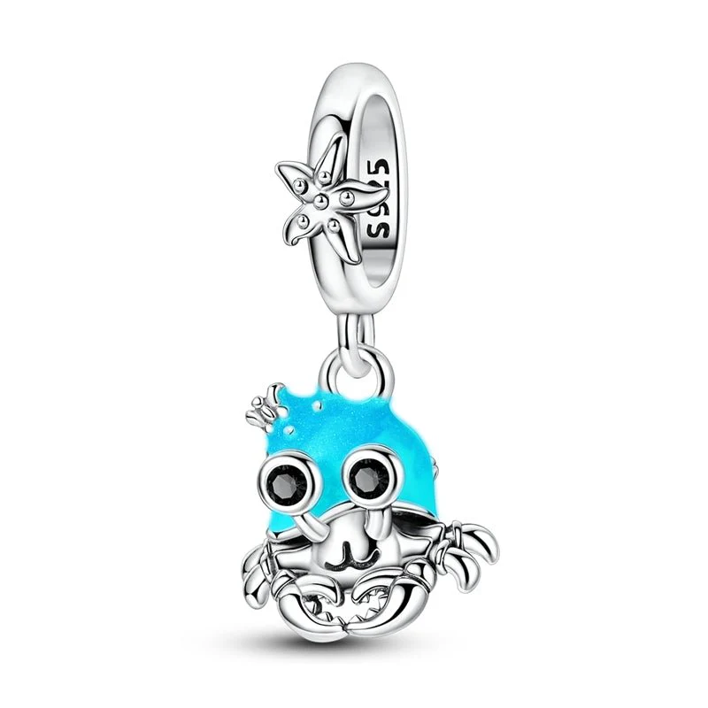 Glow in the Dark Luminous Crab with Starfish Dangle Charm