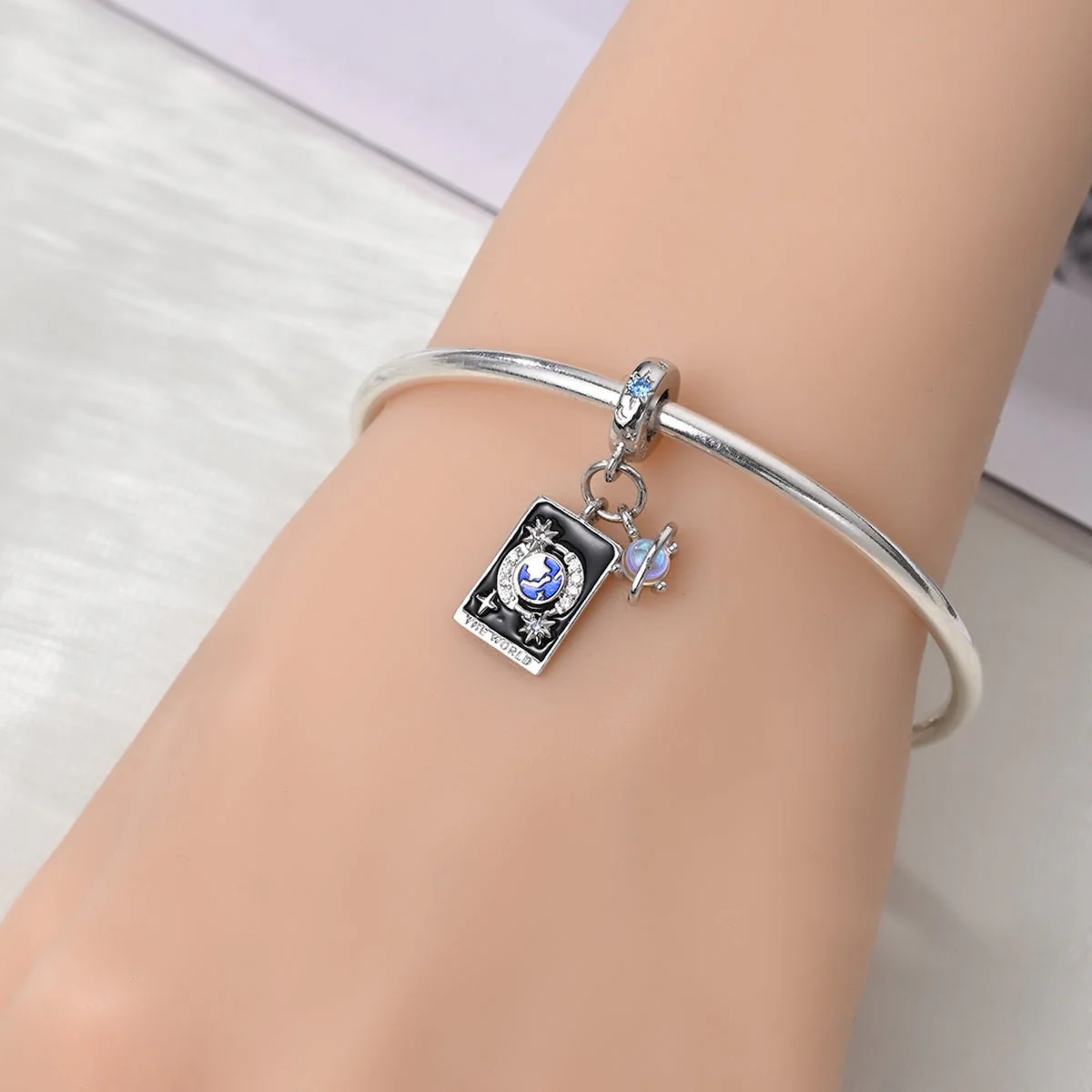 The World Tarot & Cosmic Planet Dangle Charm