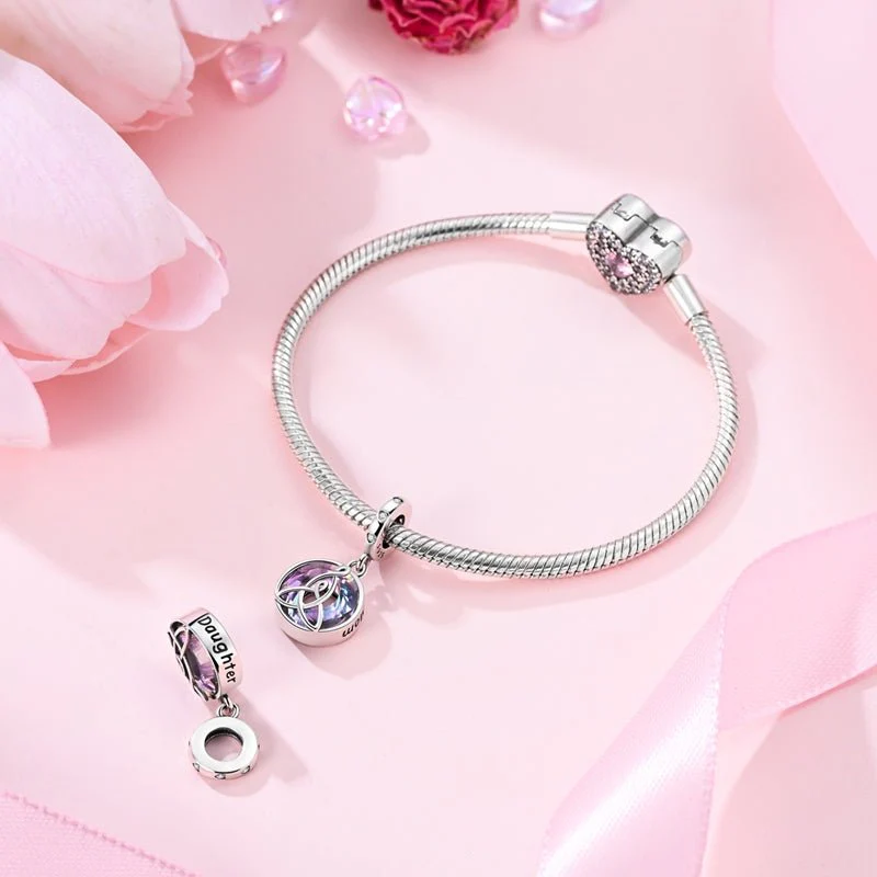 Eternal Love Celtic Knot & Crystal Mom Dangle Charm